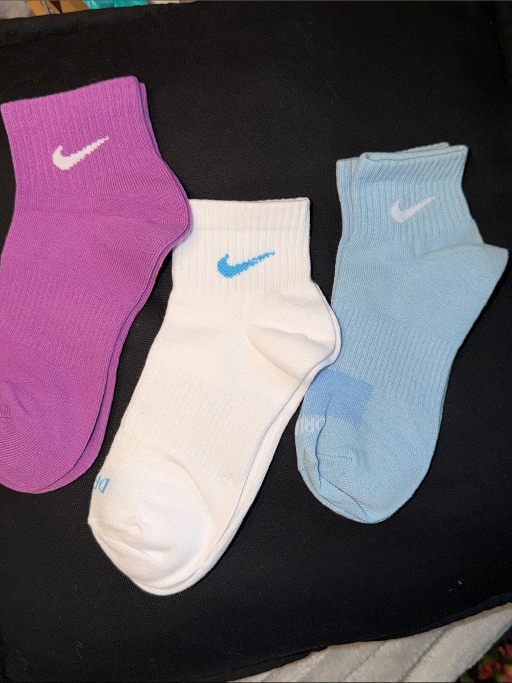 Nike Women's Ankle Socks - Purple, White, Light Blue (3-Pack)